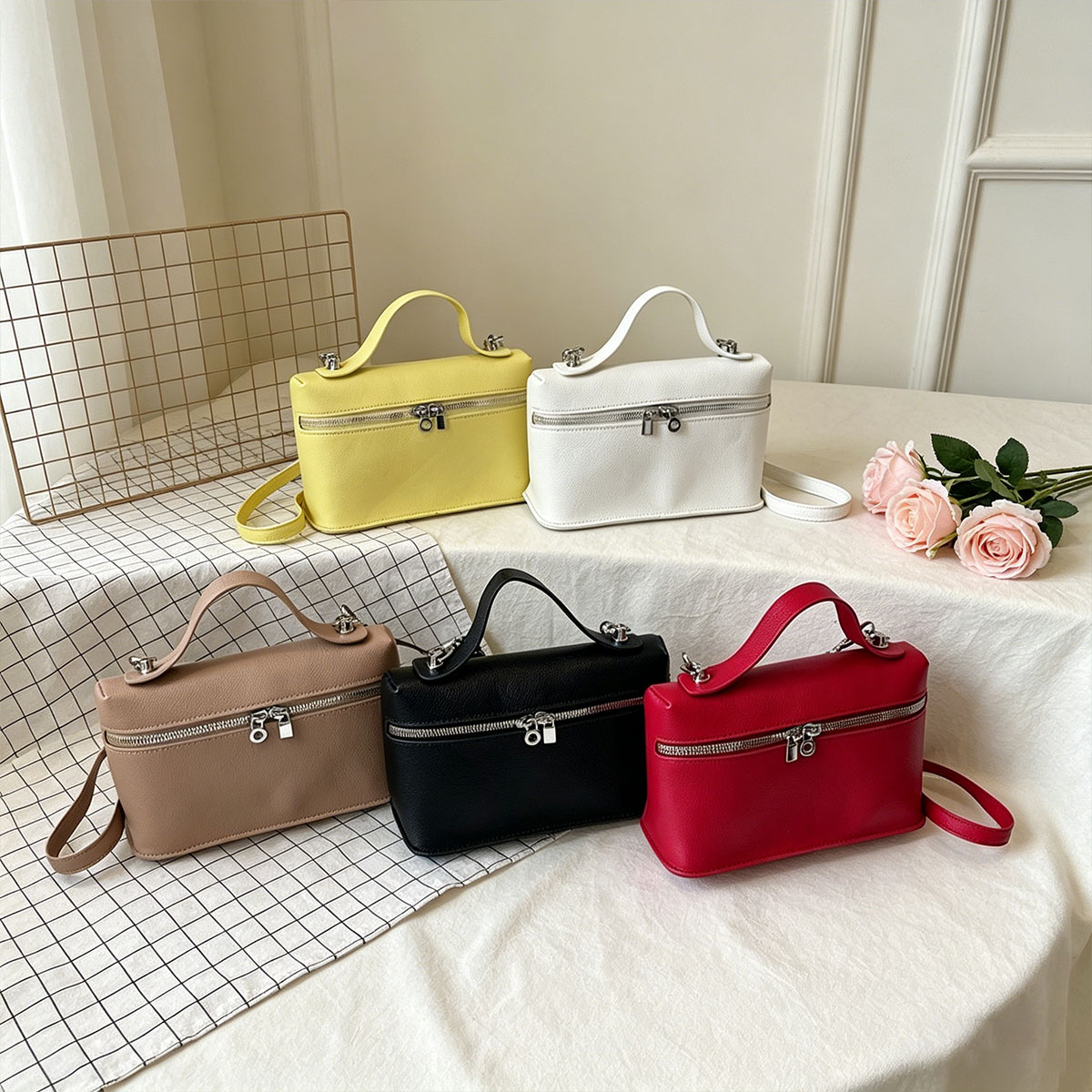 Edc Carry Bag - Sac carré minimaliste tendance, couleur unie,