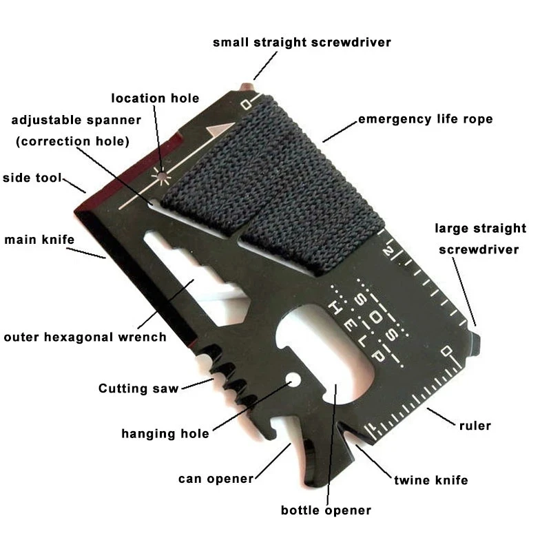 Multitool Credit Card - EDC – couteau de chasse de