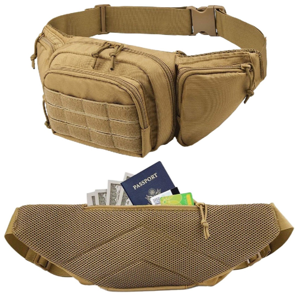 Edc Carry Fanny Pack - Sac banane tactique MOLLE pour port