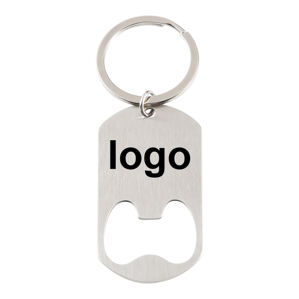 Bottle Opener Keyring - Porte-clés en acier inoxydable avec Logo