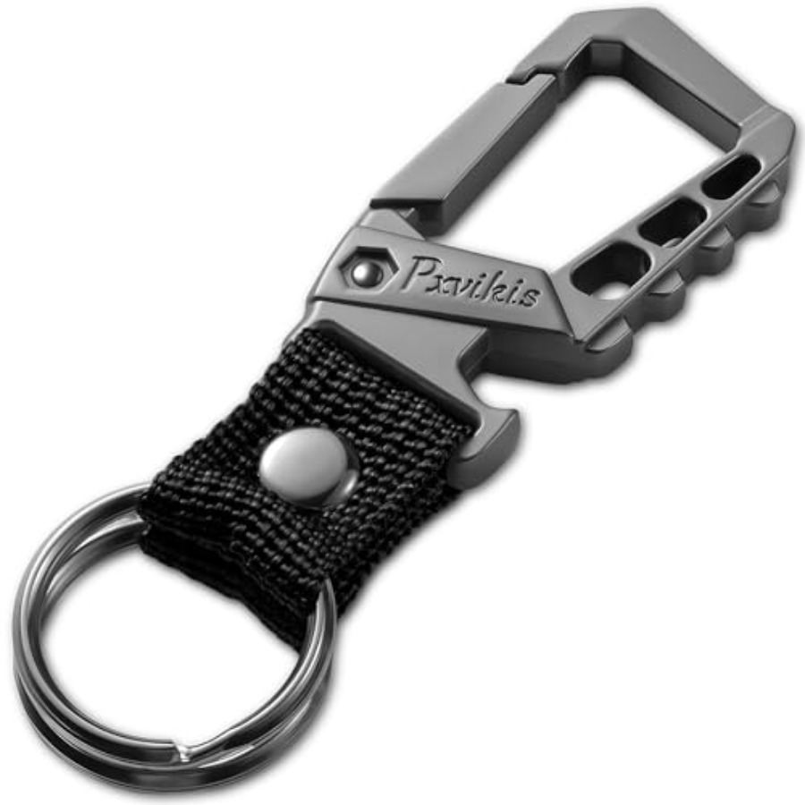 Bottle Opener Keyring - Porte-clés robuste en métal, mousqueton, ouvre-bouteille,