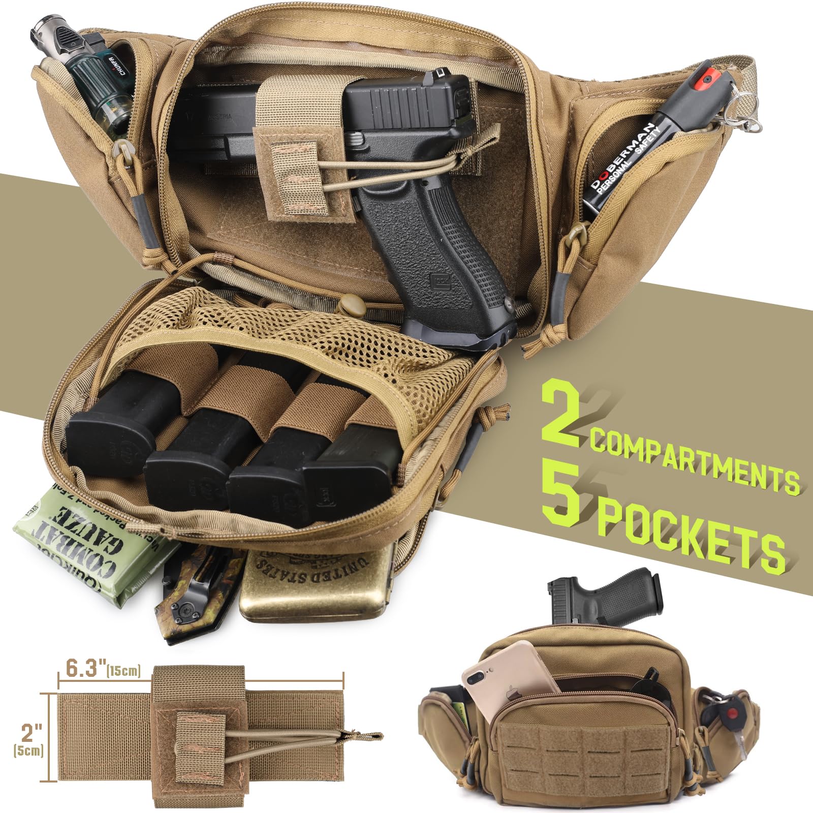 Sac banane tactique pour port  - Edc Carry Fanny Pack avis et prix