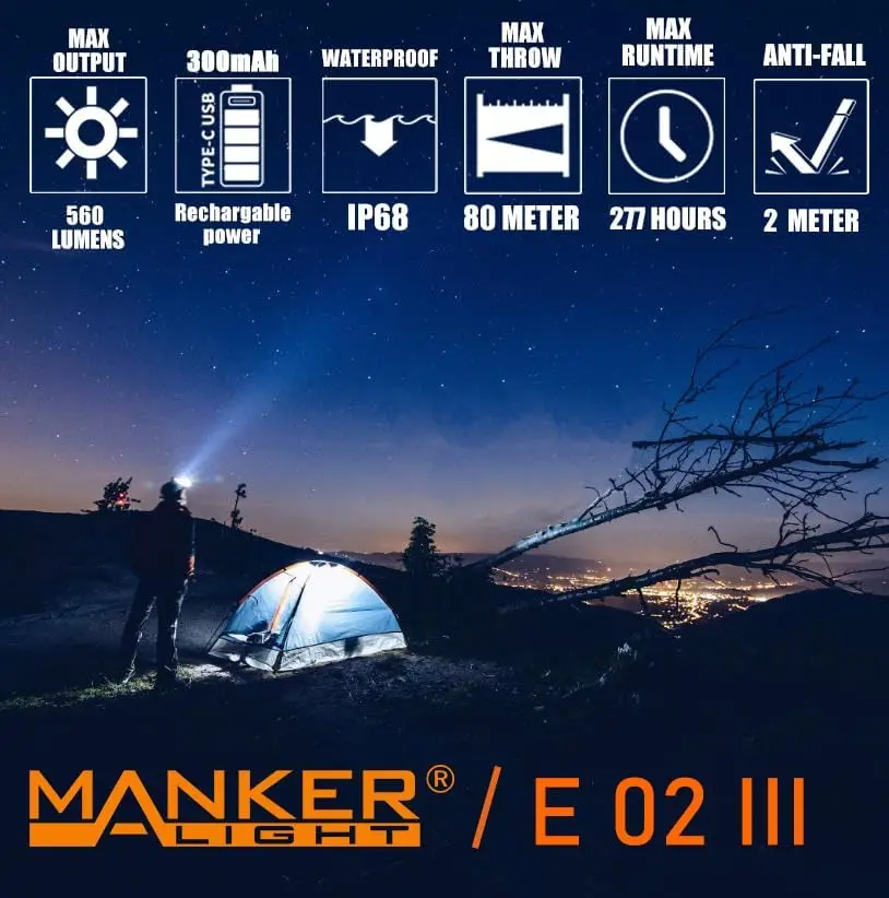 Lampe torche Manker E02III pou - Edc Carry Flashlight avis et prix