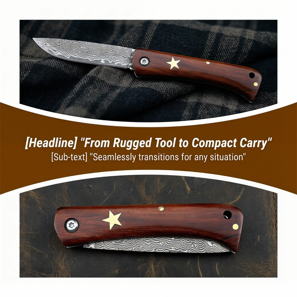 Couteau de poche pliant compac - Edc Fixed Blade Deep Carry avis et prix